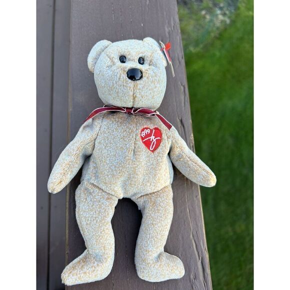 TY Beanie Baby 1999 SIGNATURE TEDDY Bear WITH ERRORS HANG TAG-RARE-RETIRED - Picture 5 of 6